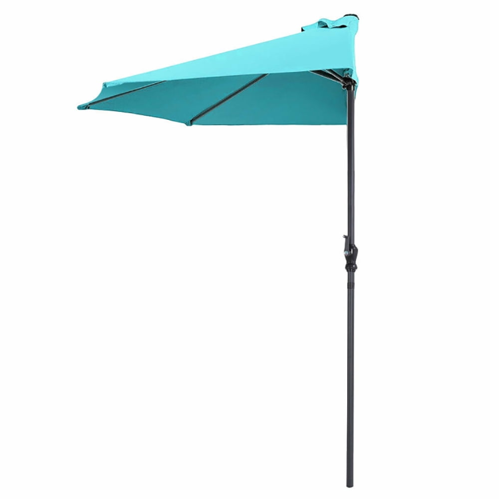 Aimee Lii 9Ft Patio Bistro Half Round Umbrella, Table Umbrella Outdoor Patio, Turquoise Aimee Lii 9Ft Patio Bistro Half Round Umbrella, Table Umbrella Outdoor Patio, Turquoise