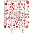 thumbnail image 3 of Valentine''s Day Shower Curtain Red Pink Love Heart Romantic Sweet Couple Creative Fabric Decorative Bathroom Curtains with Hooks,Red,White, 3 of 3