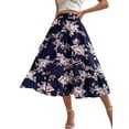 thumbnail image 4 of Txlixc Falda larga de mujer, cintura elástica con impresión de volantes y falda de ocio de estilo a Txlixc moda, 4 of 7