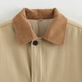 thumbnail image 4 of Womens Oversized Barn Jacket Zip Up Military Safari Jackets Vintage Coat (Khaki S), 4 of 8