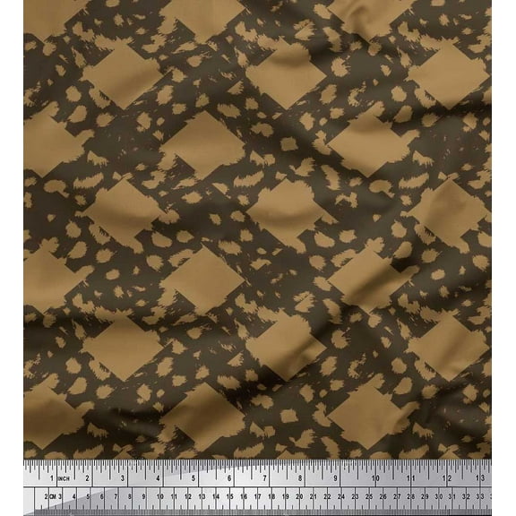 Soimoi Cotton Duck Fabric Check & Animal Skin Print Fabric by The Yard 42 Inch Wide