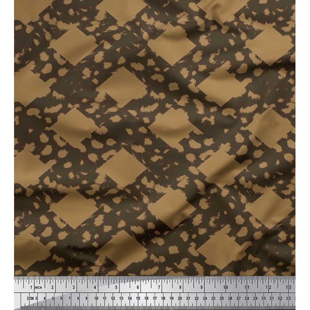 Soimoi Poly Georgette Fabric Check & Animal Skin Fabric Prints by Yard 52 Inch Wide