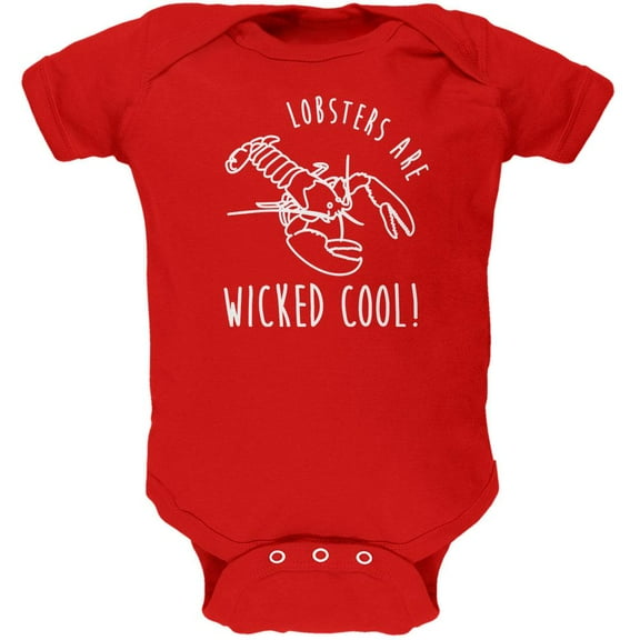 Lobsters are Wicked Cool Soft Baby One Piece Red 12-18 M