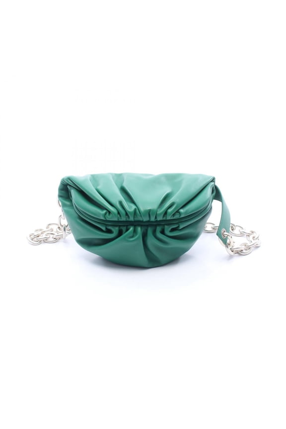 Pre-Owned Bottega Veneta The Chain Pouch Mini - Leather Waist Bag, Body Handbag, Women's, Green