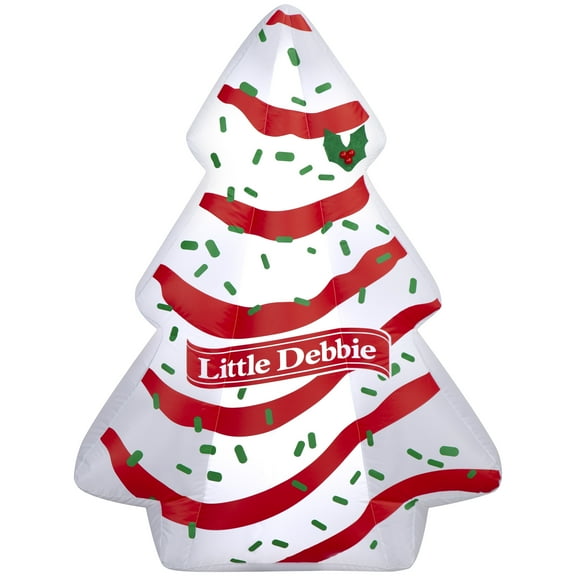 4.5 ft Little Debbie Snack Cake Tree Christmas Airblown Yard Inflatable, Multicolor, by Holiday Time