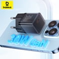thumbnail image 2 of Cargador de teléfono Baseus GaN de 30 W para iPhone 16, 15, 14, 13, 12 Pro Max, cargador USB C compatible con PD, QC, PPS, carga rápida para computadora portátil, 2 of 5