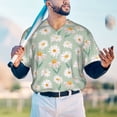 thumbnail image 5 of Rateoe Daisies Flowers Pattern Men’s Baseball Short Sleeve Polo Shirt, Midweight Men's Shirt Golf Shirt Polo Shirts Quick Dry Short-4X-Large, 5 of 7