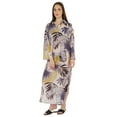 thumbnail image 3 of Moomaya Printed Maxi Shirt Dress For WoMen's&nbsp;Roll&nbsp;Up Sleeves Summer Casual Sheer Sexy Beach Dress, 3 of 7