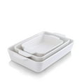 thumbnail image 1 of KOOV Bakeware Set, Ceramic Baking Dish Set, Rectangular Casserole Dish Set, lasagna Pan, Baking Pans Set for Cooking, Cake Dinner, Kitchen, 9 x 13 Inches, 3-Piece (Set of 3, White), 1 of 4