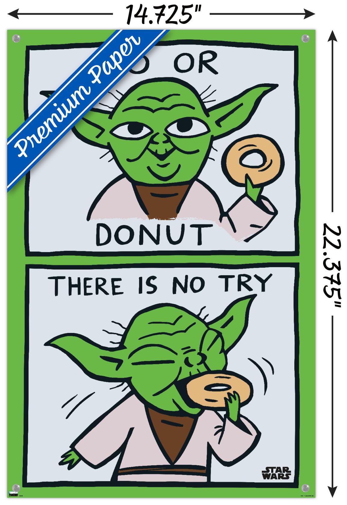 Star Wars: Saga - Yoda Donut Wall Poster with Pushpins, 14.725" x 22.375"