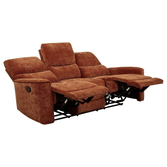 Coaster Navarro Upholstered Chenille Reclining Sofa in Burnt Orange