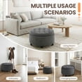 thumbnail image 4 of COLAMY Fabric Round Storage Ottoman, Multi-Functional Footrest and Coffee Table with Reversible Tray Lid, Dark Grey, 4 of 9