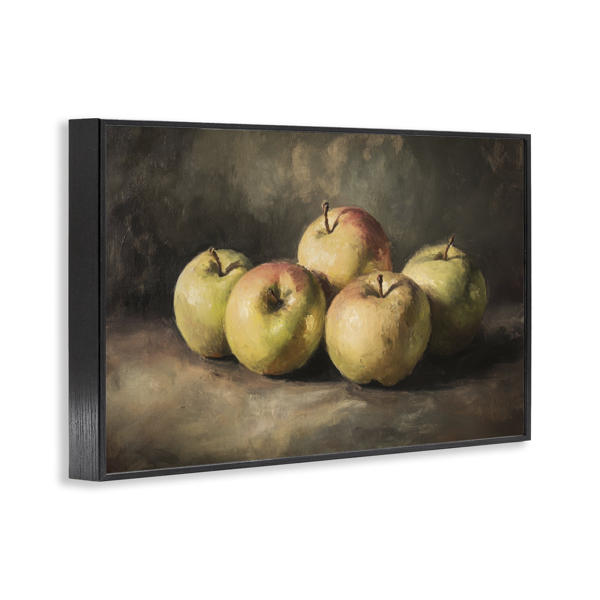 Stupell Industries Apples in Soft Shadow Black Framed Giclee Art, design by Petal Prints Design