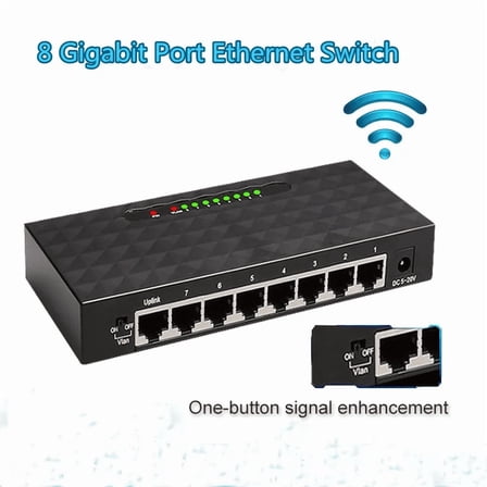 RIWPKFH 8 Port 1000Mbps Gigabit Network Switch Ethernet Smart Switcher High Performance RJ45 Hub Internet Splitter