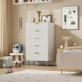 thumbnail image 4 of Huisuilinss Fluted 5 Drawer Dresser For Bedroom,Tall Dresser 47" Chest Of Drawers With Deep Drawers And Wide Top,Wood Drawer Organizer For Living Room Hallway Entryway, 4 of 8
