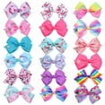 thumbnail image 2 of 18pcs 5" JoJo Siwa Hair Bows for Girls Alligator Clips Unicorn Rainbow Grosgrain Ribbon Big Bows Clips Hair Accessories for Infants Toddlers Kids Teens, 2 of 7