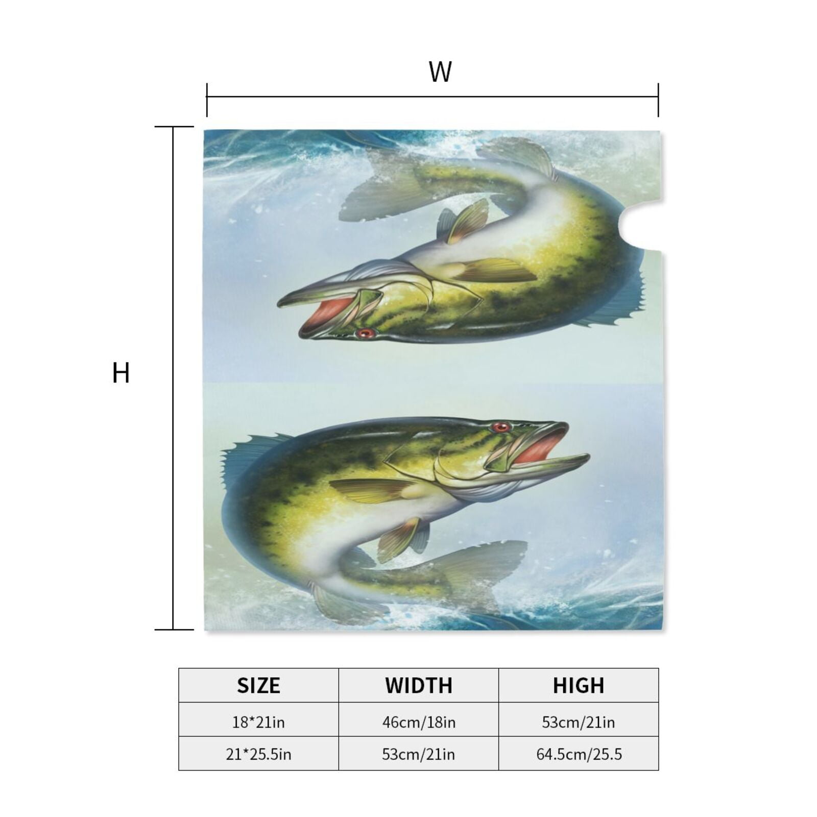 Xecao Largemouth Bass jumps out of water for Mailbox Cover with Magnetic Strips, Waterproof and Sunscreen, Adds a Decorative Touch to Your Garden Yard-21x18 in
