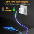 thumbnail image 2 of LED Light Up USB C Cable , 3.3FT Glowing Fast Charging Cable, USB C to USB C Cord, Type C Charger Cable Compatible with 15, 2 of 7