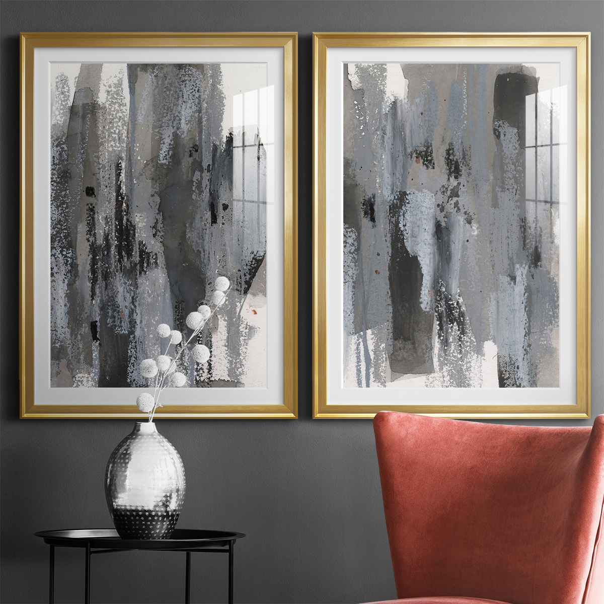 Wexford Home Loft Pastel III Premium Framed Print, 26.5" x 36.5" - Ready to Hang, Gold (Set of 2)
