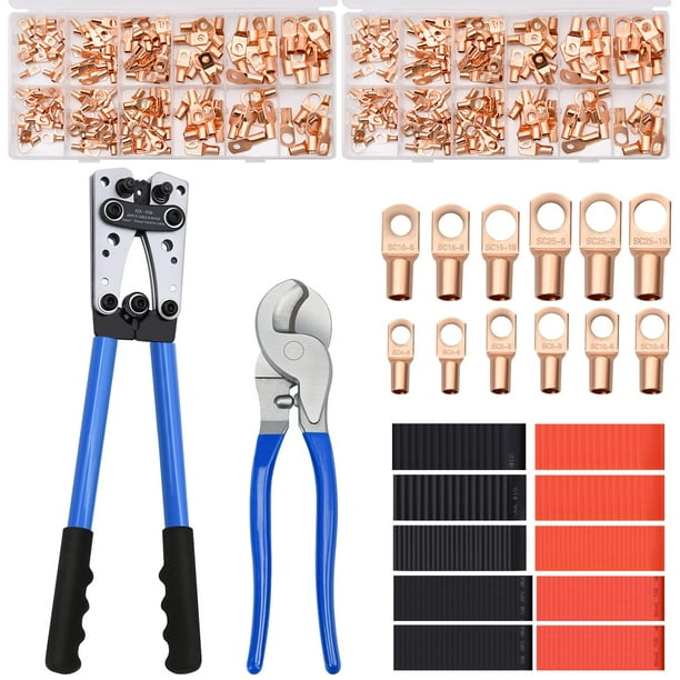 Kit de herramientas para prensar terminales de cables de batería Mdvora con cobre 340