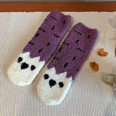 

Socks For Womens Adult Animal Print Lovely Puppy Plush Middle Tude Home Christmas Stockings