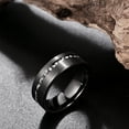 thumbnail image 4 of Black Tungsten Gibeon Meteorite Fragments Inlay 8mm Brushed Finish Wedding Rings for Men, 4 of 5