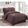 thumbnail image 1 of Legacy Decor 8 Pieces Reversible Wrinkle Free Soft Comforter Set Including Sheet Set, Chocolate King Size, 1 of 4