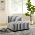 thumbnail image 3 of Modway Conjure Channel Tufted Upholstered Fabric Armless Chair, Gray, 3 of 4