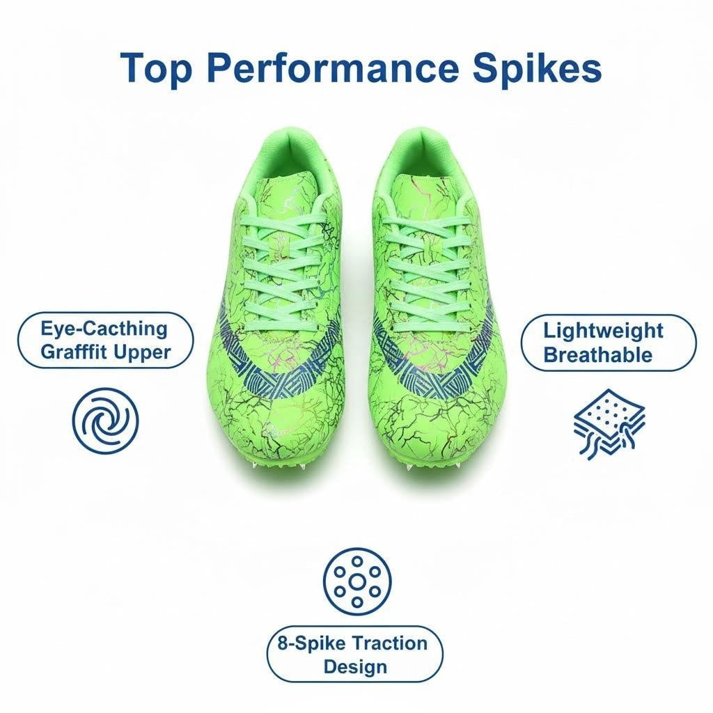 Unisex Track Spike Shoes, Track and Field Running Shoes for Sprint and Mid-distance