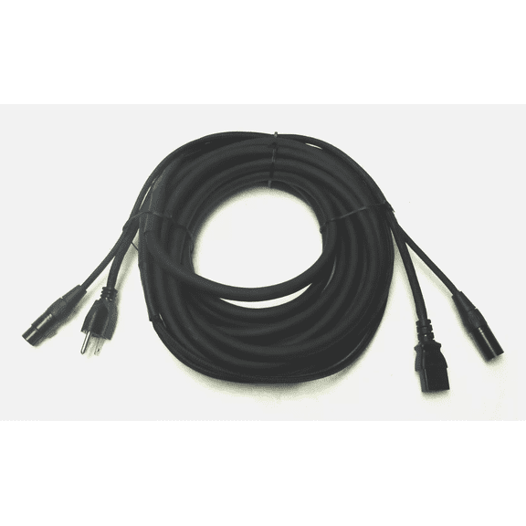 LASE 30 Ft(9.14M) Siamese Cable AC Power & XLR Audio Cable for Power Speakers