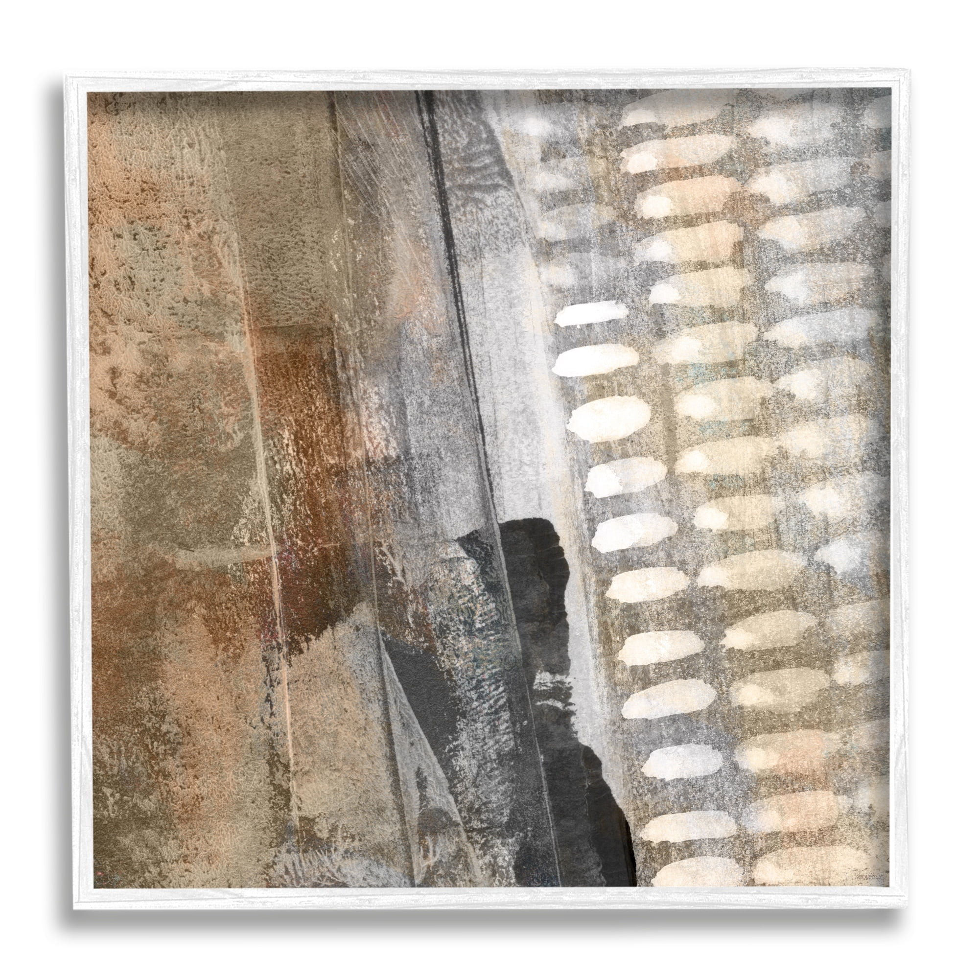 Stupell Industries Abstract Pathway Industrial Shape Composition Rust Tone, 17 x 17,Design by Dan Meneely