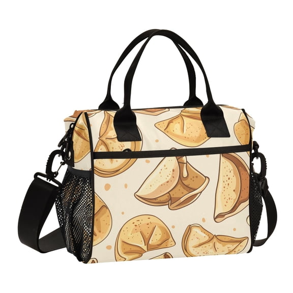 Ckdifva Cartoon Fortune Cookies Cooler Bag Cooler Cooling Tote Lunch Bag Lunch Box Front Pocket with Shoulder Strap