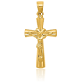 thumbnail image 5 of 14K Solid Yellow Gold Reversible Lord Jesus Christ Crucifix Latin Mexican Holy Cross Necklace Religious Chain Pendant Charm, 5 of 12