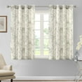thumbnail image 3 of Goory Window Curtain Grommet Voile Semi Sheer Floral Print Curtains Light Filtering Living Room Luxury Home Decor Long Treatments Gray and Green 52 x 108 in, 3 of 8