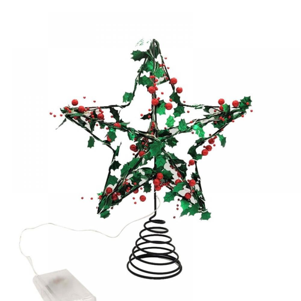 10" Christmas Star Tree Topper Hollow Designed Battery Operated Star