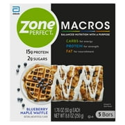 ZonePerfect Macros Protein bars, Blueberry Maple Waffle, 20 count