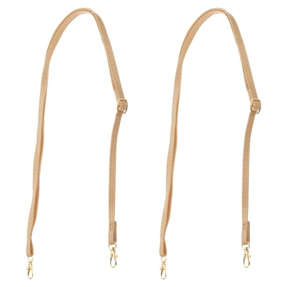 Uxcell Leather Purse Handle Strap 2 Pcs 51.2 inch Adjustable Length Handbag Strap Replacement DIY Khaki