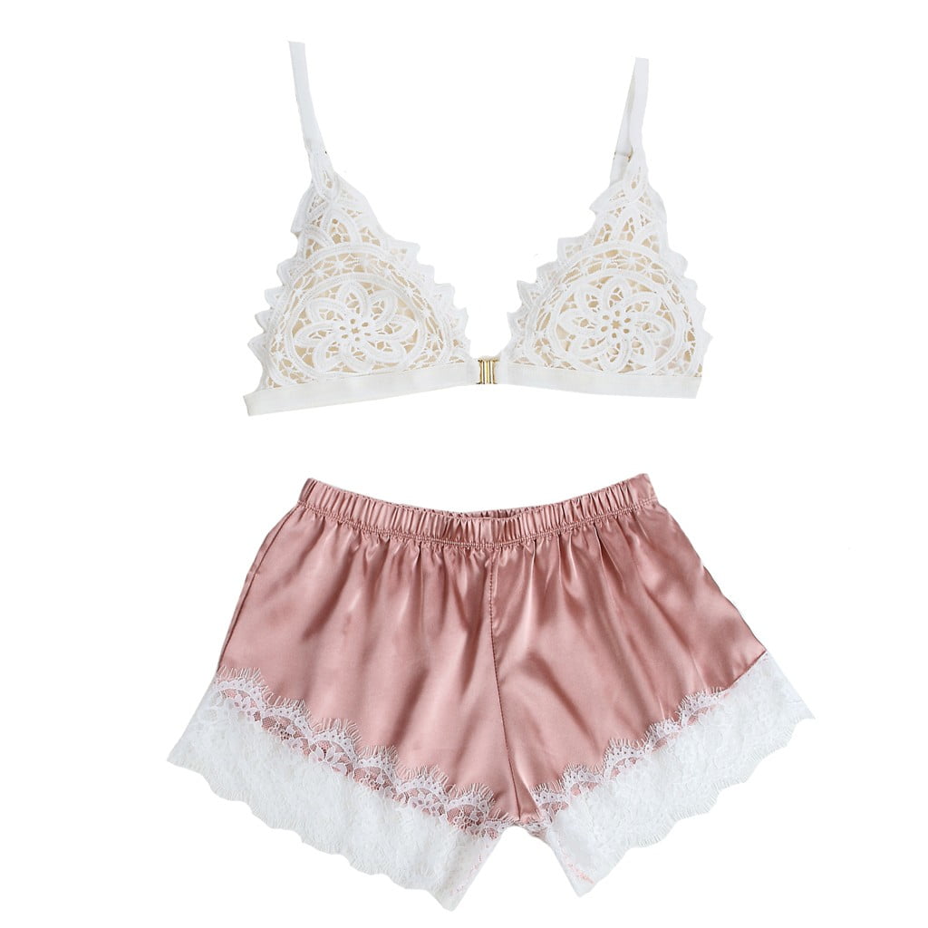 silk bra and shorts