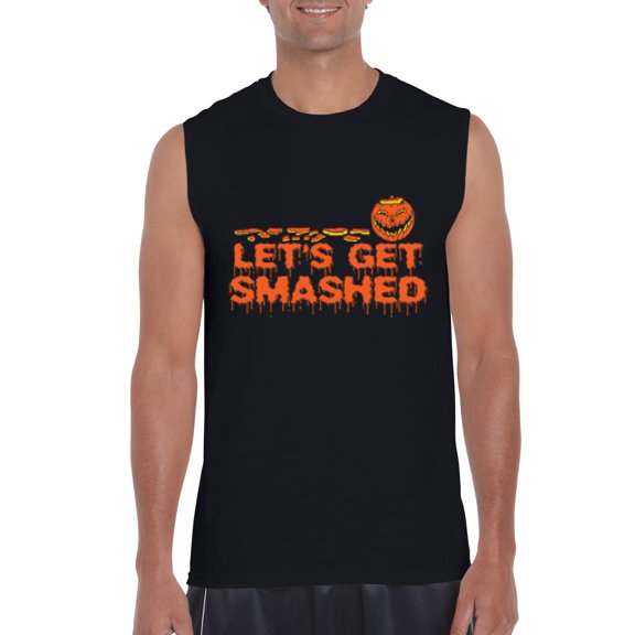 MmF - Men's Graphic T-Shirt Sleeveless - Halloween Let`s Get Smashed
