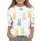 thumbnail image 1 of Blusas y camisas de cuello redondo y manga larga para niños, blusas/camisas de poliéster con estampado de corazones, mangas 3/4 y cuello redondo, elegantes e informales., 1 of 5