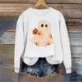thumbnail image 5 of FDGIU Spooky Season Cute Ghost Graphic Women's Halloween Sweatshirt Oversized Crewneck Pullover Long Sleeve Casual Top Halloween Shirts for Women, 5 of 5