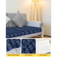 thumbnail image 4 of Navy Blue Striped Couch Cushion Covers Stretch, Washable Sofa Seat Covers Individual Seat Cushion Sofa Slipcovers Modern Abstract Art Geometric Stripes Couch Cover Furniture Protector L-1PCS, 4 of 7