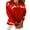 Red, variant on Musuos Women Christmas Sweaters Long Sleeve Elk Snowflake Print Knit Tops