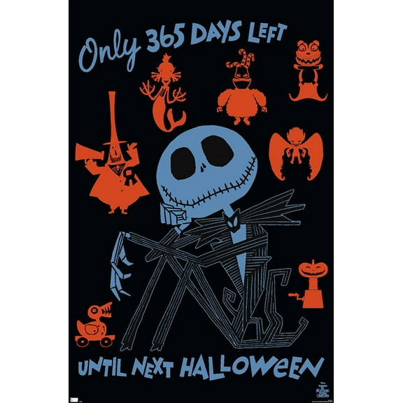 Disney Tim Burton's The Nightmare Before Christmas - Next Halloween Wall Poster, 22.375" x 34"