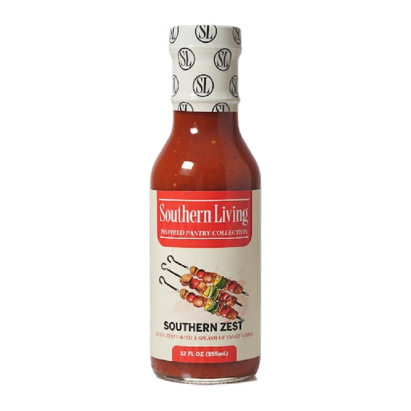 Southern Living BBQ Sauce, Southern Zest, 12 fl oz – Small Batch Tangy Citrus Sauce for Quick Grilling and Dipping