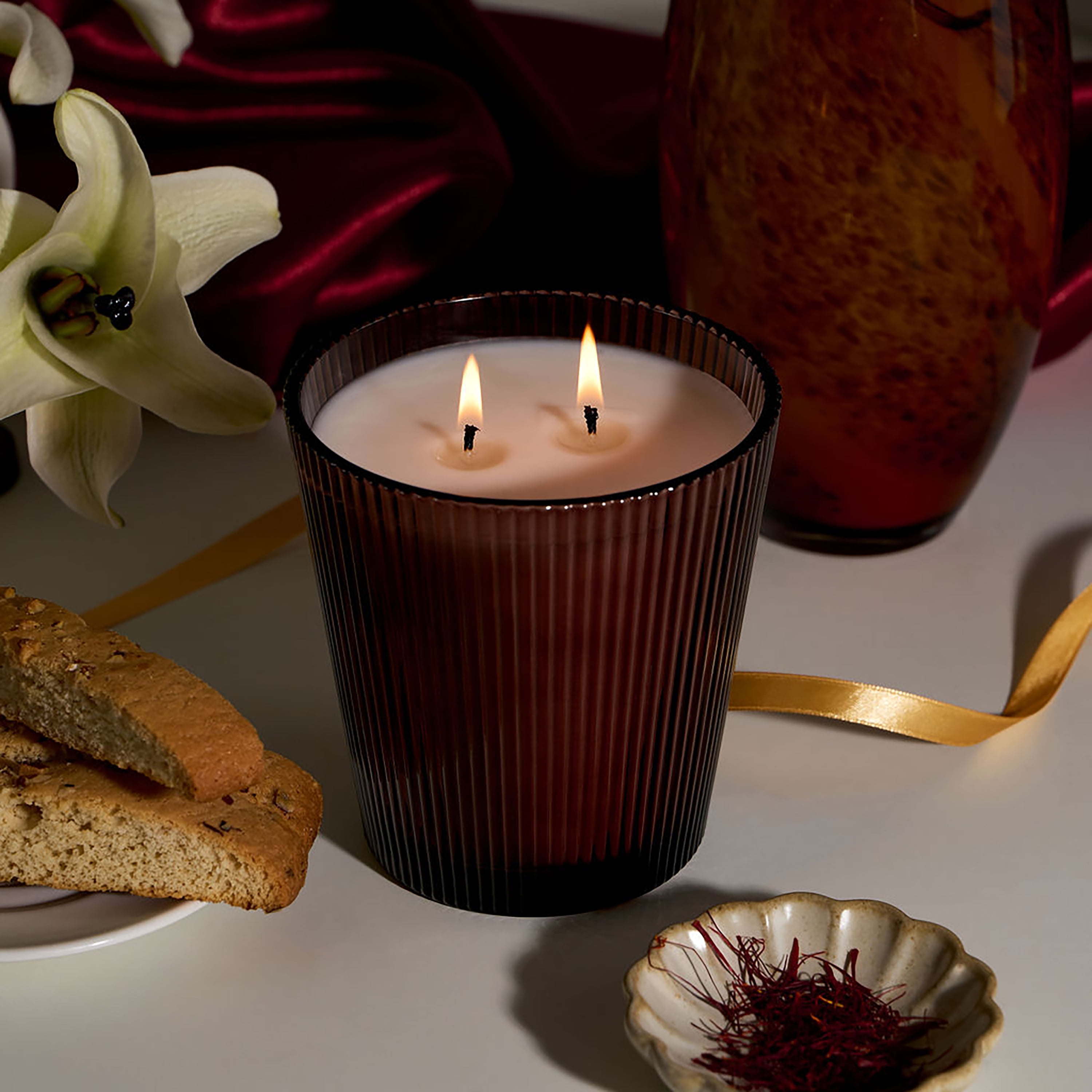 Better Homes & Gardens Fine Fragrance Collection, Amber & Saffron Scented 2-Wick Jar Candle 16 oz.