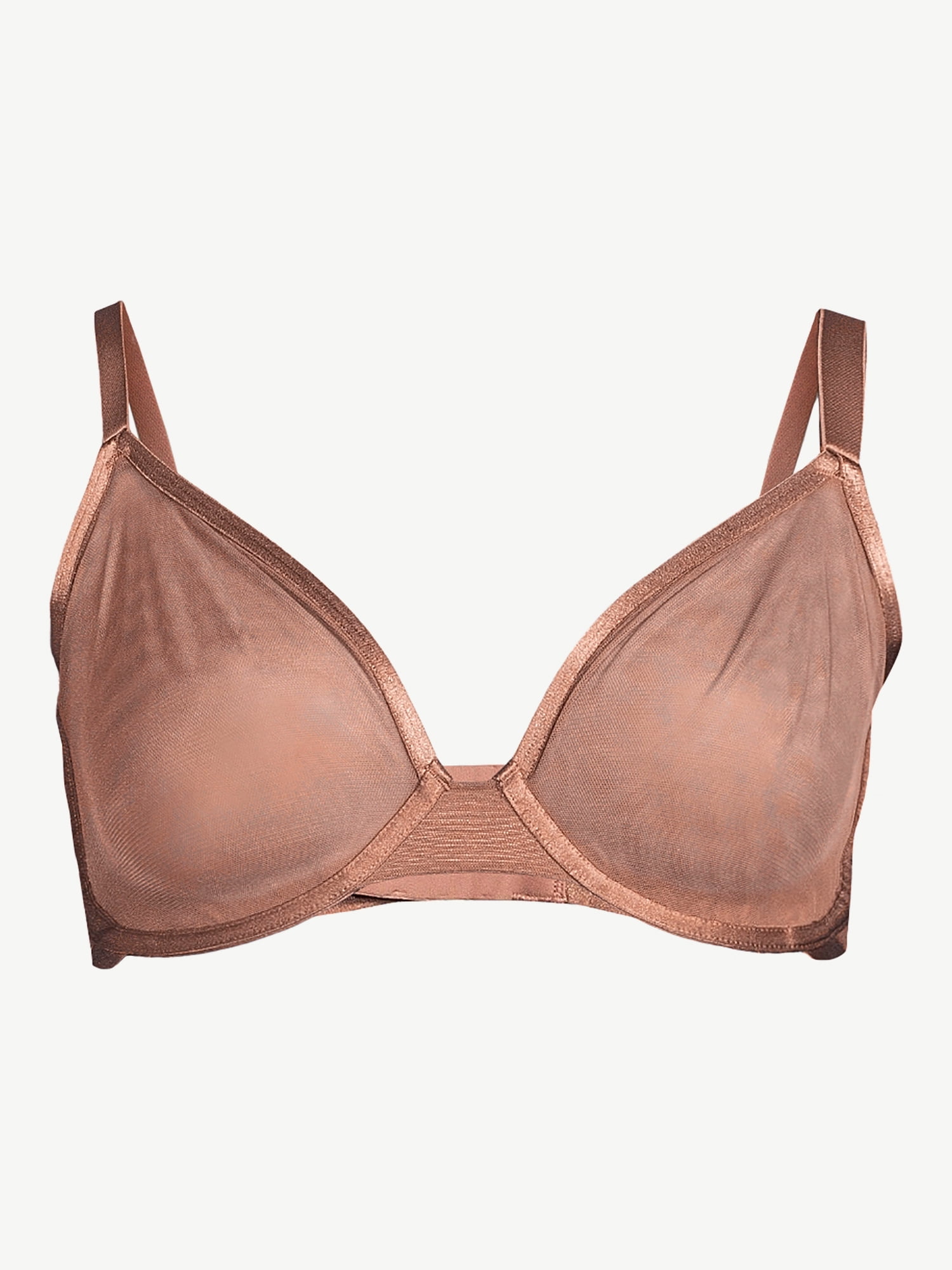 Joyspun Women's Full Coverage Sheer Mesh Unlined Bra, Sizes 34C to 42DD