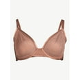 Joyspun Women's Full Coverage Sheer Mesh Unlined Bra, Sizes 34C to 42DD