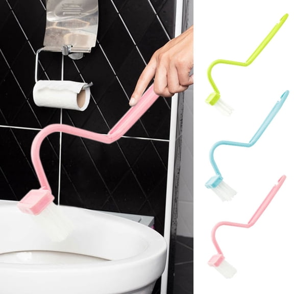 S-Shaped Toilet Brush for Deep Gaps and Curved Corners, Small Detail Scrubber for Manual Restroom Commode Washing, Handheld Deep Reach Hygiene Tool for Home Bathroom, 1 Piece Brush, By UKHCCC