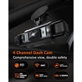 thumbnail image 2 of 4  WiFi Dash Cam with 32GB Card, 4 * 1080P Dash Camera for  Front and Rear Left Right,3"IPS Screen Dashcam with 360?  APP Control, 24H/7 Parking Mode,Night Vision G-Sensor, 2 of 6